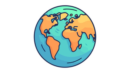 Flat planet Earth icon. Vector illustration for web banner, web and mobile, infographics