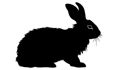 Rabbit silhouette in vector. Easter bunny.