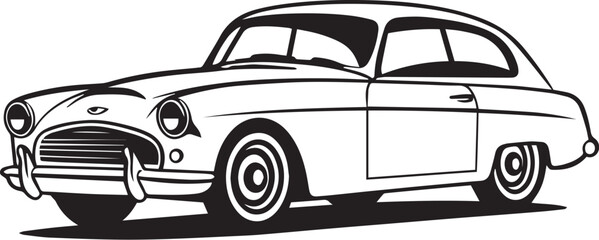 Minimalist vintage car logo vector illustration. Minimalist vintage car logo, Icon and Sign.