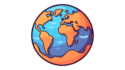Flat planet Earth icon. Vector illustration for web banner, web and mobile, infographics