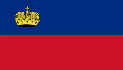 Flag of Liechtenstein. national symbol. Principality of Liechtenstein