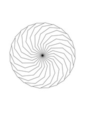 rosette with a spiral rotation symmetrical line pattern, modern abstract design, circle, swirl, roll,