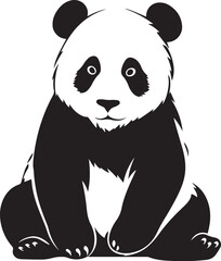 Playful Panda silhouette vector illustration. Playful Panda silhouette, Icon and Sign.