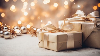 Captivating Christmas Gift Wrapping Display on a Table