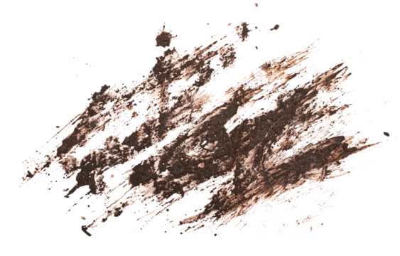 Drops of mud sprayed isolated on white background 