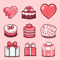 Collection of valentine day