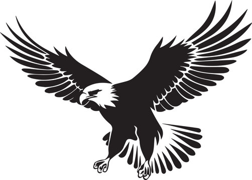 Soaring Eagle silhouette vector illustration. Soaring Eagle silhouette, Icon and Sign.