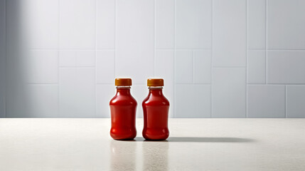 tomato juice in a glass bottle