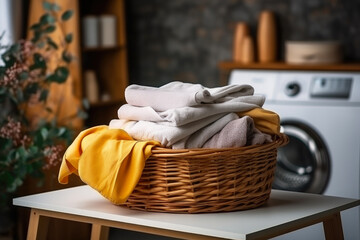 Fototapeta na wymiar Daily Grind: Kitchen Laundry Ritual
