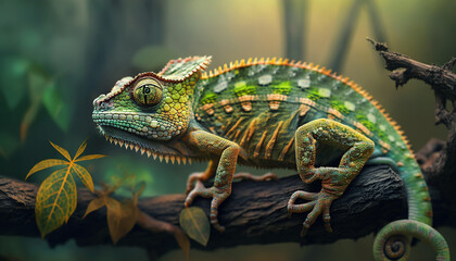 chameleon in nature. Generative AI,