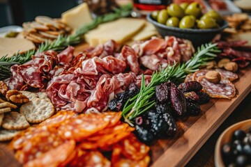 DIY Charcuterie Board, a Customizable Mix of Classic and Unique Meats, Cheeses, Fresh and Dried...