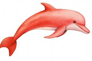 red dolphin  on white