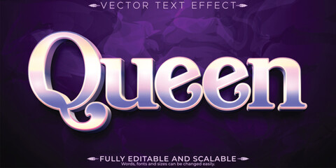 Queen text effect, editable royal and majestic customizable font style - obrazy, fototapety, plakaty