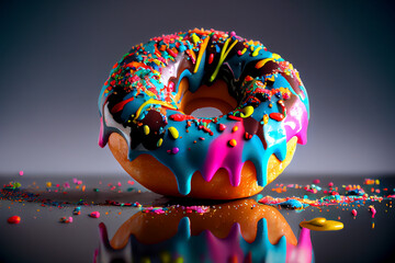 Appetizing sweet donuts are beautiful. Generative AI,