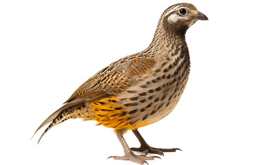 A Close Encounter with the Enigmatic Quail Species Isolated on Transparent Background PNG.