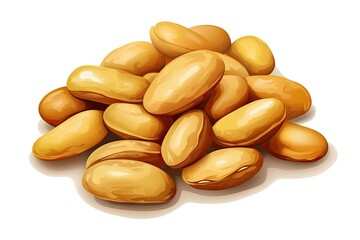 Obraz premium Dry Bean Isolated, Legumes Food, Healthy Seeds, Raw Kidney Beans, Uncooked Color Legume on White