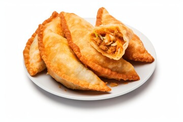 Cheburek Isolated, Homemade Fried Meat Pie, Stuffed Tatar Chiburekki, Traditional Empanada