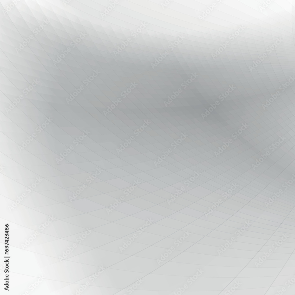 Poster white and light gray perspective background with wavy grid lines.