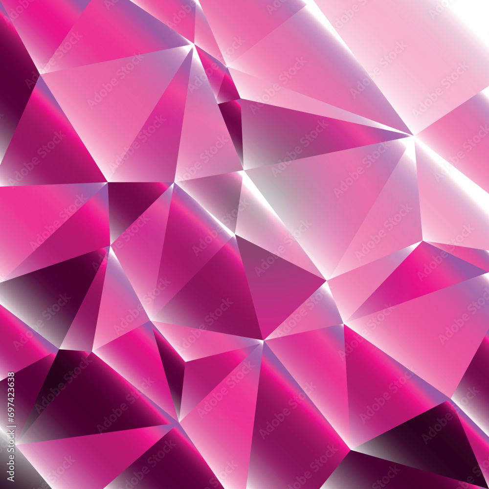 Poster abstract shiny glassy pink 3d polygonal geometric shapes shiny background. ideal for desktop wallpap