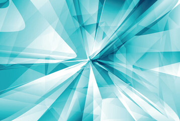 Turquoise and light blue color tone abstract perspective background. - 697423605