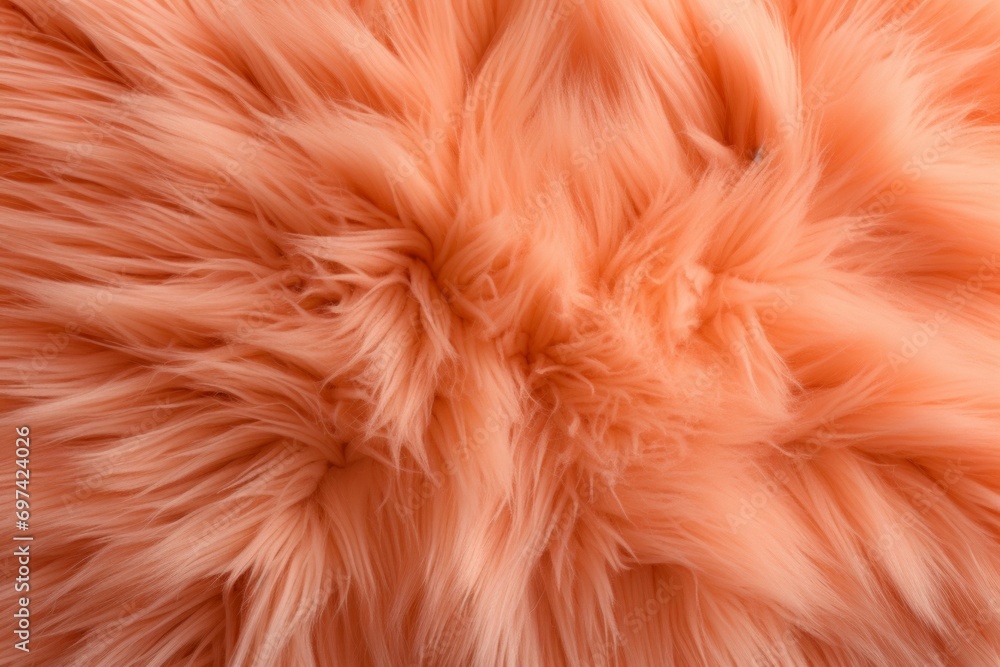 Poster wool closeup, peach fuzz trendy color concept. background with selective focus and copy space