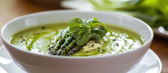 Healthy vegan asparagus soup.