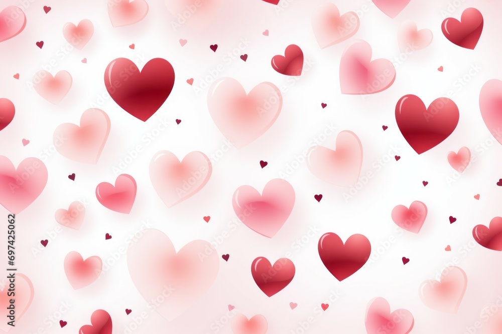 Poster seamless pattern with red hearts, background. valentine's day concept. backdrop with copy space for 