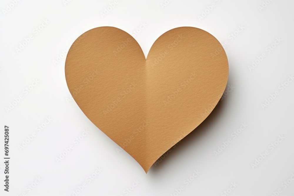 Poster paper heart on a white background. valentine's day concept. backdrop with copy space for an inscript