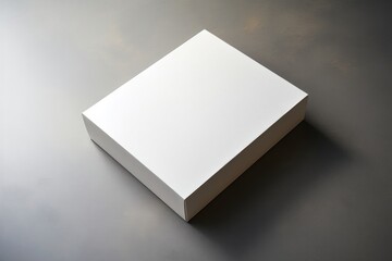 Blank white wide cardboard box