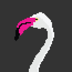 Fototapeta premium pixel art illustration, bird, art