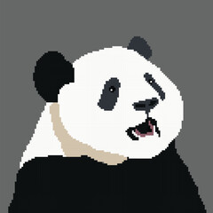 panda, pixel art