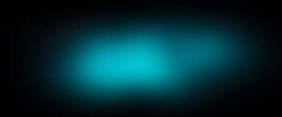 Dark turquoise green ultra wide banner. Gradient background pattern with noise effect. Grainy wallpaper, texture, blurred, abstract. Template with digital noise. Nostalgia, vintage style of the 80s