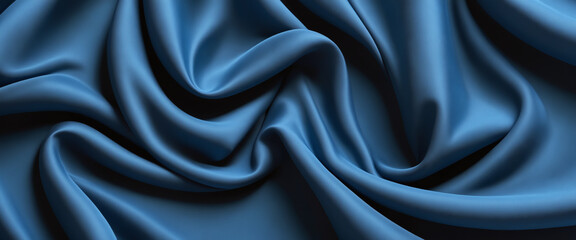 Obraz premium Abstract background of blue crumpled fabric. Cloth with folds. Colorful illustration. Generative AI
