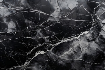 Surface of black marble abstract stone texture with gray veins dark-gray tone. For wallpaper, banner, background design images