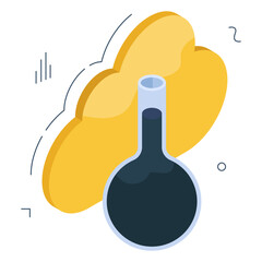 Editable design icon of cloud experiment 