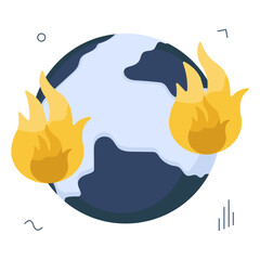 A perfect design icon of global burning 