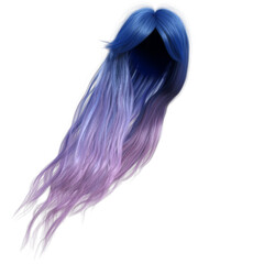A 3d rendered illustration of long dye hair  - obrazy, fototapety, plakaty