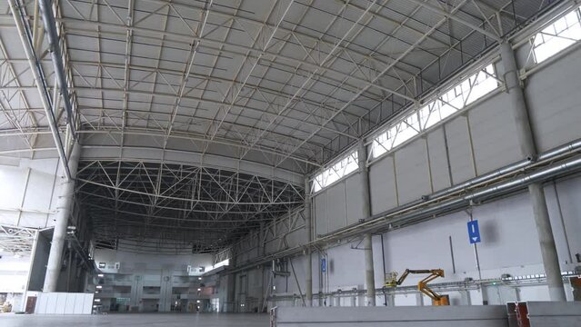 Large empty storehouse or huge premise for exhibitions