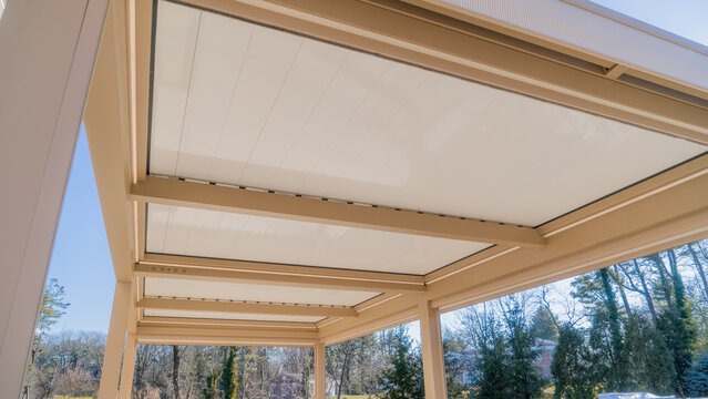 Pergola awning in the sunshine photo