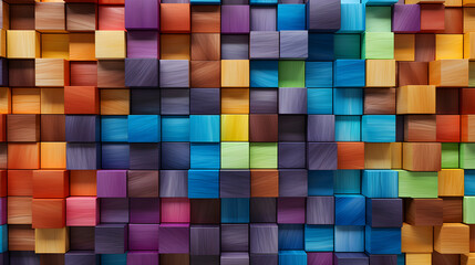 colorful wooden blocks background, colorful wood texture, background of vibrant wooden pieces and vibrant wood texture