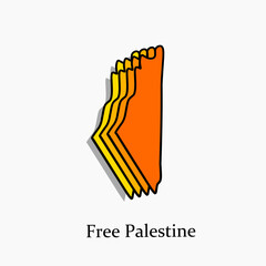 vector of palestine map with modern design color layers perfect for print, etc