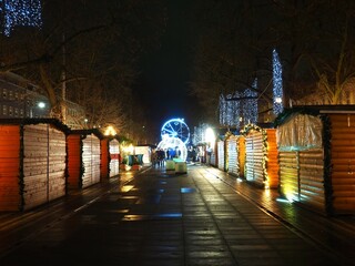 Christmas Maeket of Szczecin Poland by night
