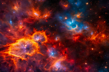Fototapeta na wymiar Stars and space nebula in the universe wallpaper. Generative ai