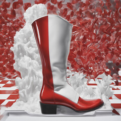 Biało czerwony but