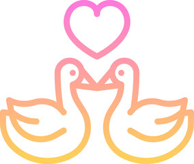 Fototapeta premium Couple swans icon