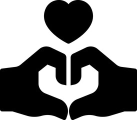 Heart hands icon