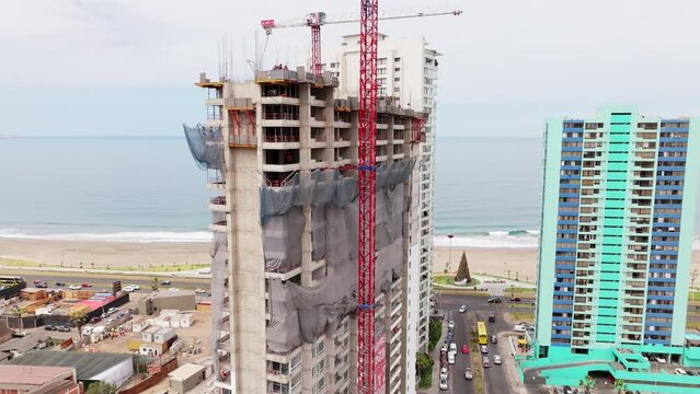 Construction site in Alto Hospicio, Tarapaca, Chile. 