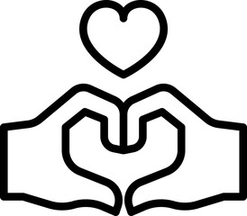 Heart hands icon