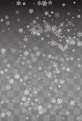 Gray Snow Vector Transparent Background. Xmas