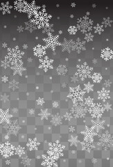 Gray Snow Vector Transparent Background. magic